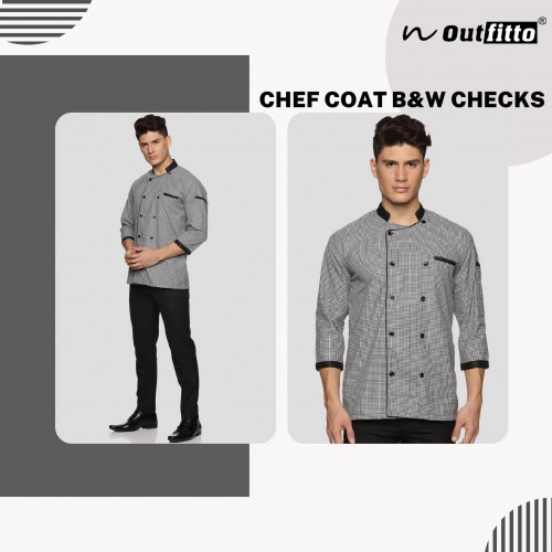 Outfitto Chef Coat - Black and white Checks