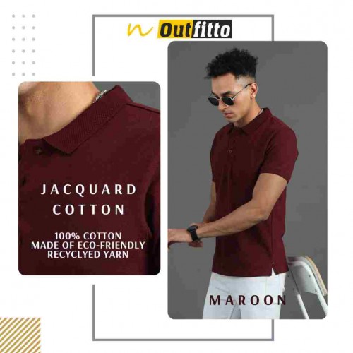 Maroon Jacquard Cotton Outfitto