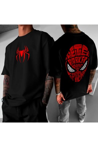 Spider web oversized graphic tee 01