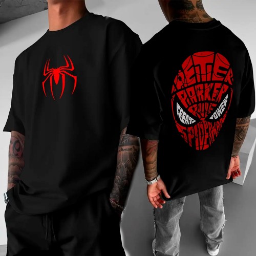 Spider web oversized graphic tee 01