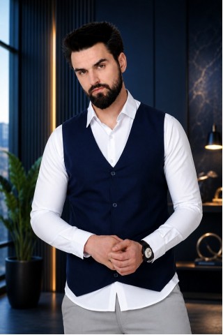 Waist Coat - Navy Blue